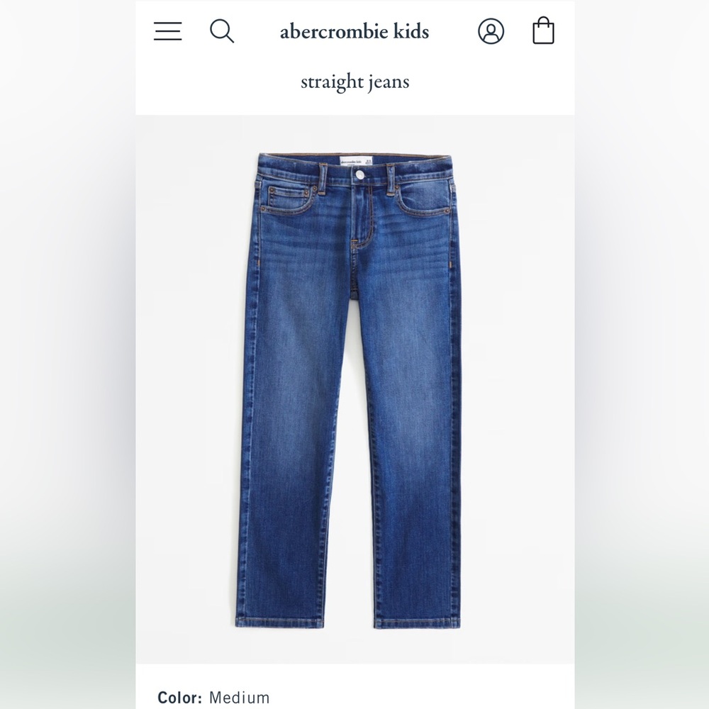 NWT Abercrombie Kids Straight-Leg Jeans